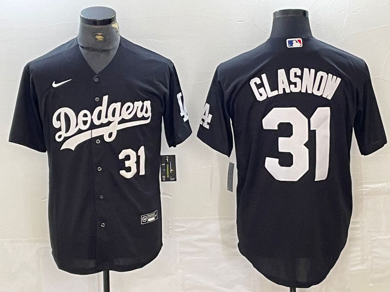 Men Los Angeles Dodgers #31 Glasnow Black Nike Game MLB Jersey style 5->los angeles dodgers->MLB Jersey